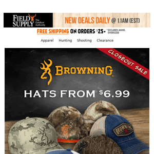 🧢Browning Caps From $6.99!