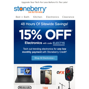 Don't Miss Out - 15% Off Electronics!