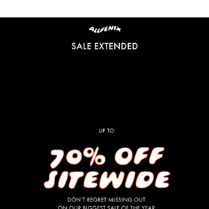 ⚠️ SALE EXTENDED ⚠️ UP TO 70% OFF SITEWIDE