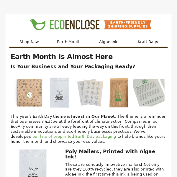 Earth Month Packaging | Algae Ink Innovations