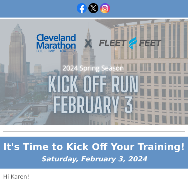 Kick Off Your Official 2024 Cleveland Marathon Training With Us!  ﻿   ﻿ 