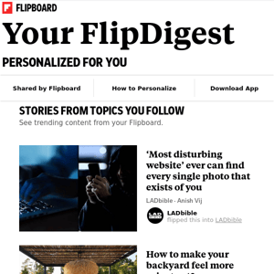 Your FlipDigest: stories from Technology, Home & Garden, Science and more