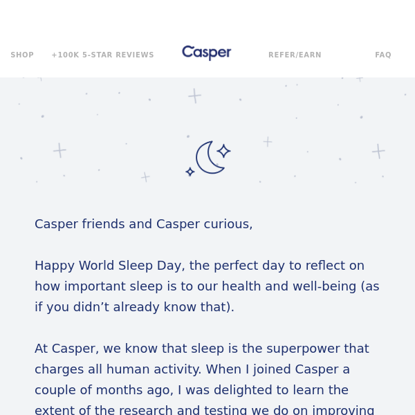 Embrace World Sleep Day with Casper!