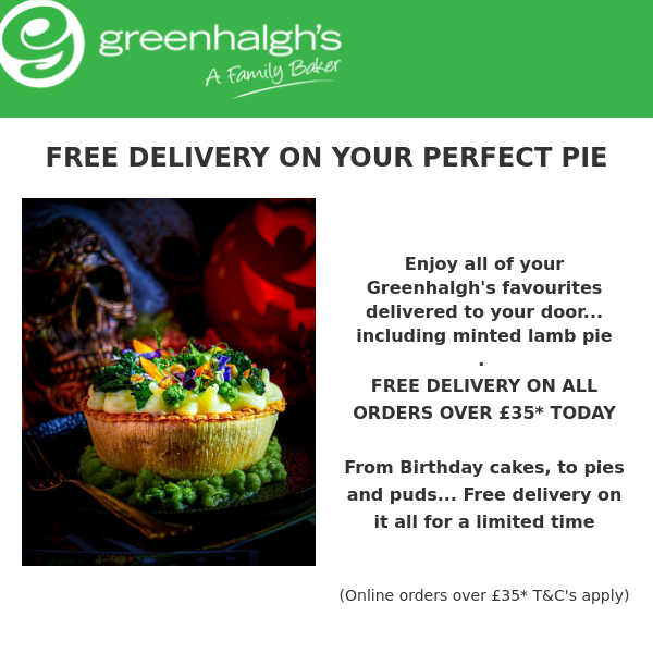 PIES are perfect with a pint... Free delivery on your perfect pie