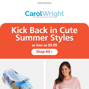 Kick Back in Cute Summer Styles as low as $7.99