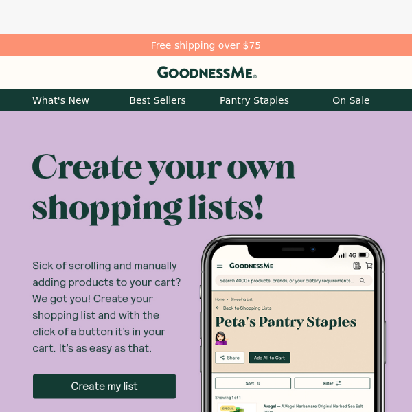 Create your own shopping list!