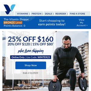 The Vitamin Shoppe, just in: Up to 25% off!