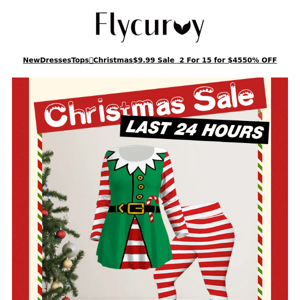 FlyCurvy, Up to 45% OFF! Final 24 Hrs to Get the Christmas Sale