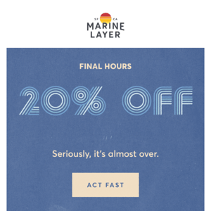 Last call for 20% off $200 (!)