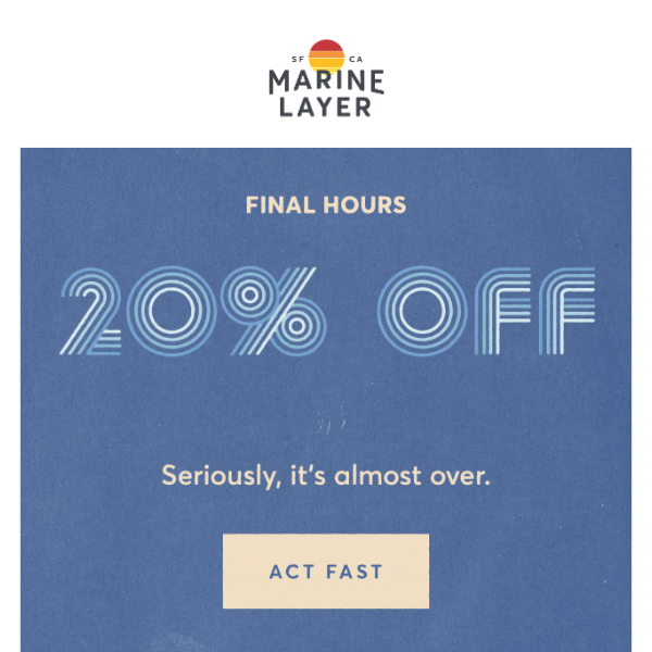 Last call for 20% off $200 (!)