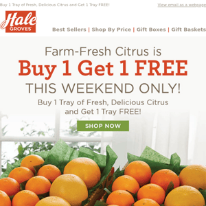 Farm-Fresh Citrus is Buy 1 Get 1 FREE - This Weekend Only!