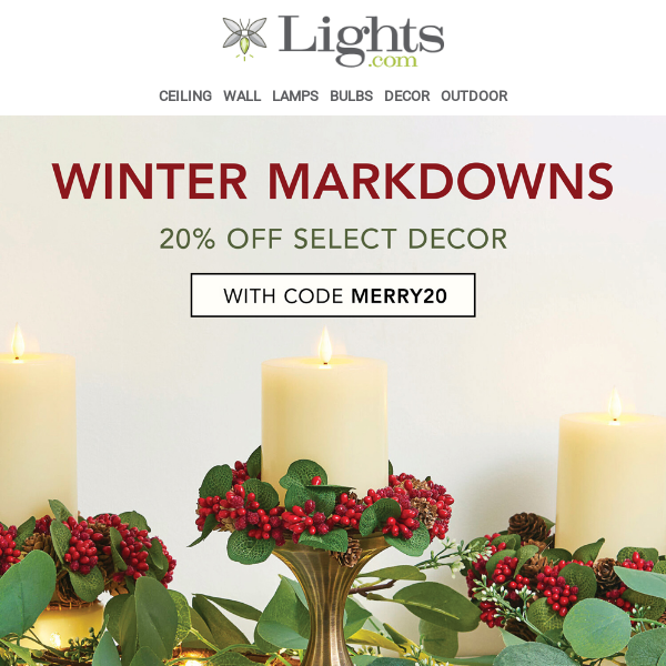 Don't Miss this: Extra 20% off Select Decor! 🎄 | Lights.com