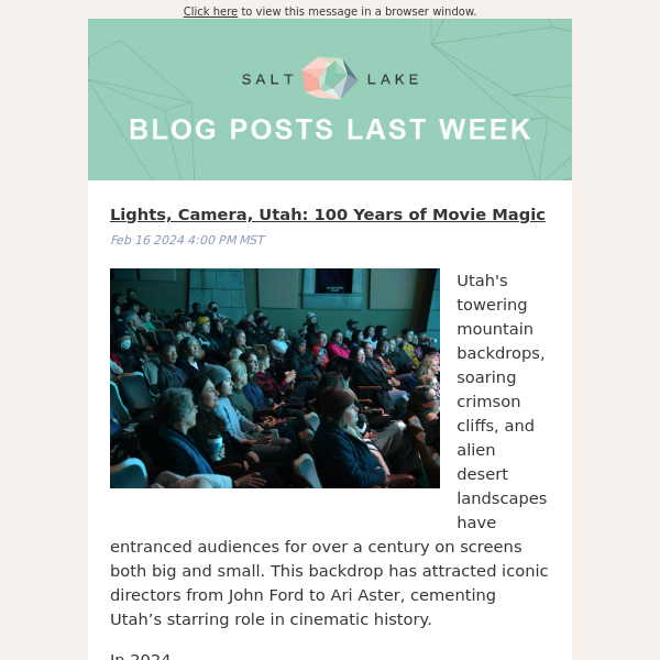 Check out the latest updates to the Salt Lake Scene