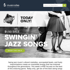 $1.50 Swinging Jazz Songs, Today Only! 🎺