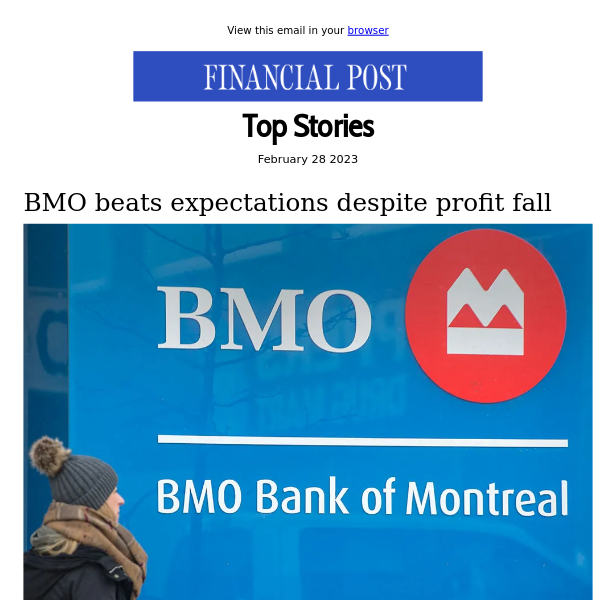 BMO beats expectations despite profit fall