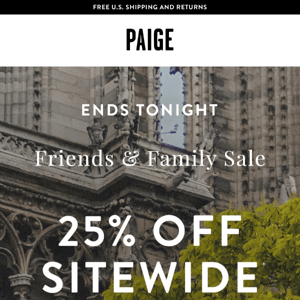 25% Off Sitewide Ends Tonight