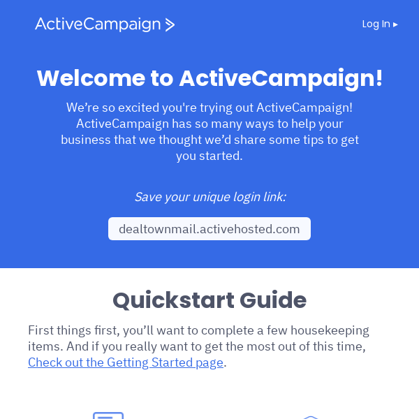 Your ActiveCampaign Account - Thanks!