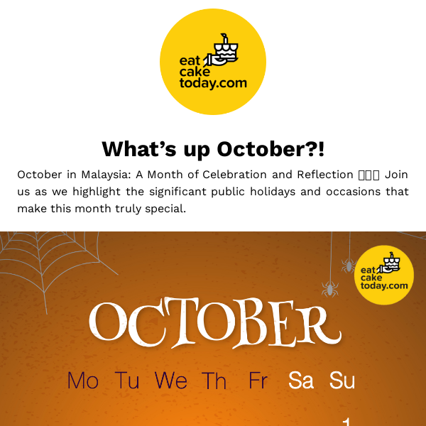 🎉 Celebrate October with EatJ Cake: Holidays and Special Cakes 🍰