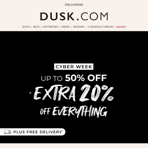 DUSK.com, our Cyber Week Sale ends tomorrow! ⌛