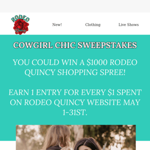 Wanna win a Rodeo Quincy Shopping spree? 😍