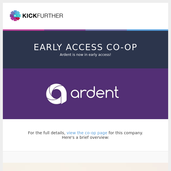 Early Access Co-Op: Ardent is offering 8.55% profit in 5.7 months.