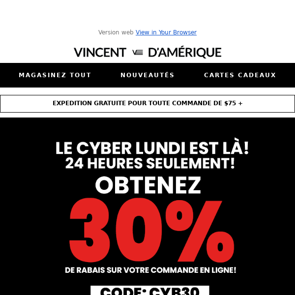 CYBER LUNDI : -30% RABAIS! 🚨💻