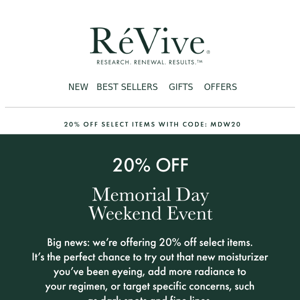 Start your weekend with 20% off...
