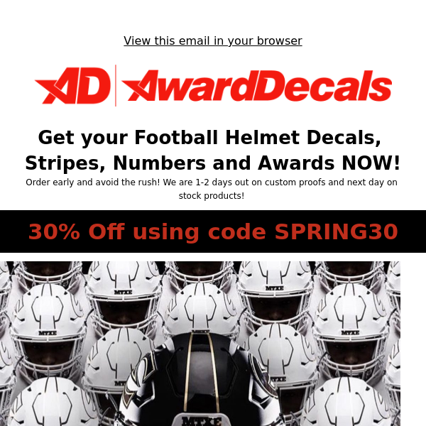🚨HELMET DECAL SALE🚨 30% Off Football helmet decals!