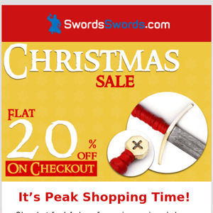 Christmas Sale Like Never Before! FLAT 20% OFF