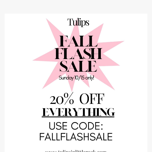 TODAY ONLY! FLASH SALE ONLINE!