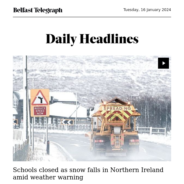 Schools closed as snow falls in Northern Ireland amid weather warning