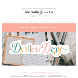 HIP HIP HOORAY, IT'S DOLLAR DAYS!!!