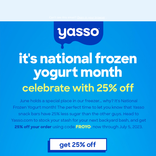 25% OFF for National Frozen Yogurt Month 🎉