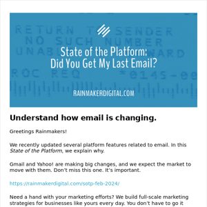 State of the Platform: Did You Get My Last Email?