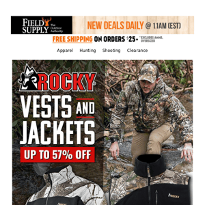 🦌 Rocky Vests & Jackets 57% off! 🌄