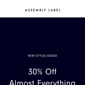 New Styles Added To Sale