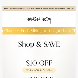 LAST CHANCE TO SHOP $30 OFF*