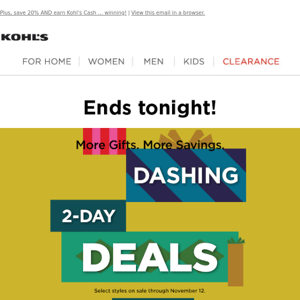 🕛 Tick tock ... Dashing Deals + an extra $10 off are going fast!