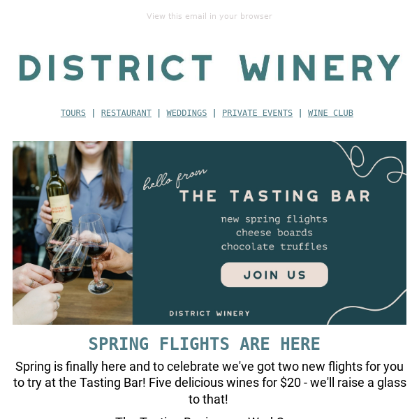 Spring is here and so are new wine flights!