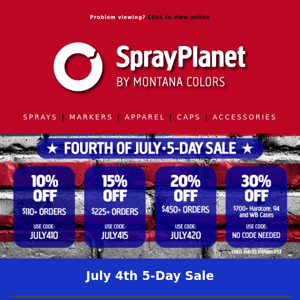 Spray Planet's July 4th 5-DAY Sale STARTS NOW!