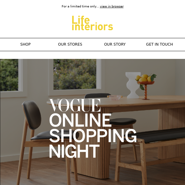 Vogue Online Shopping Night • EXTRA 10% OFF