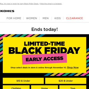 HOURS LEFT: 15% off savings + Kohl's Cash end tonight! ⏳