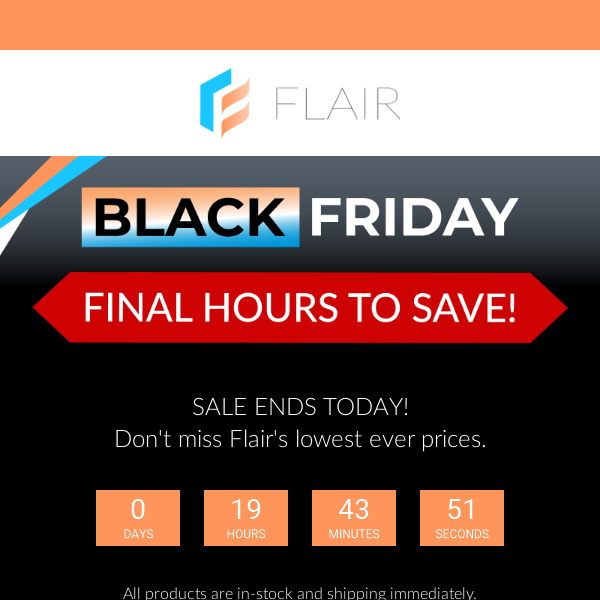 FINAL HOURS TO SAVE!