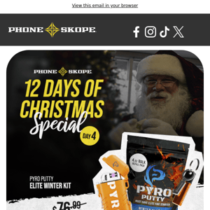 🎄 12 Days of Christmas Savings: Days 4 - Get the Pyro Putty Elite Winter Kit on sale now! 🎁