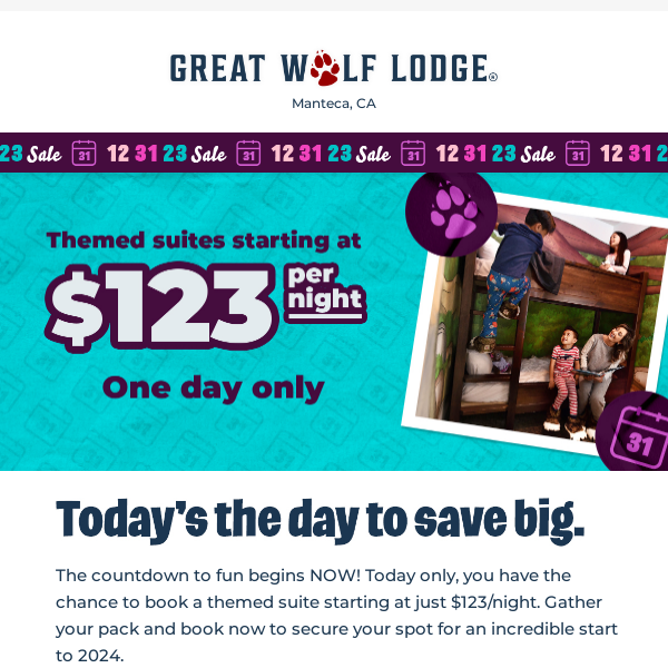 LIMITED TIME ONLY! Themed suites starting at just $123/night!
