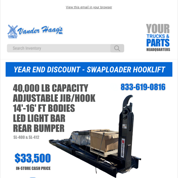 Year End Savings 💰 Swaploader Hooklift - FREE SHIPPING