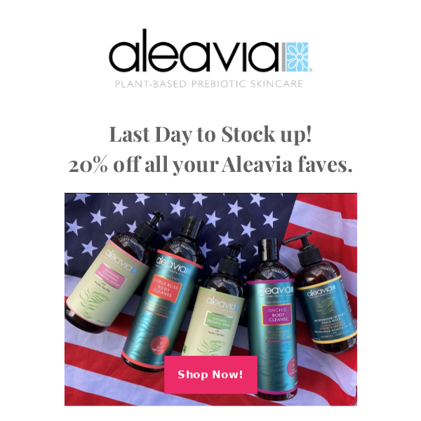 Last day to save! Our Red, White and Boom sale ends tonight!