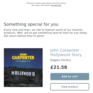 OUT NOW! John Carpenter - Hollywood Story