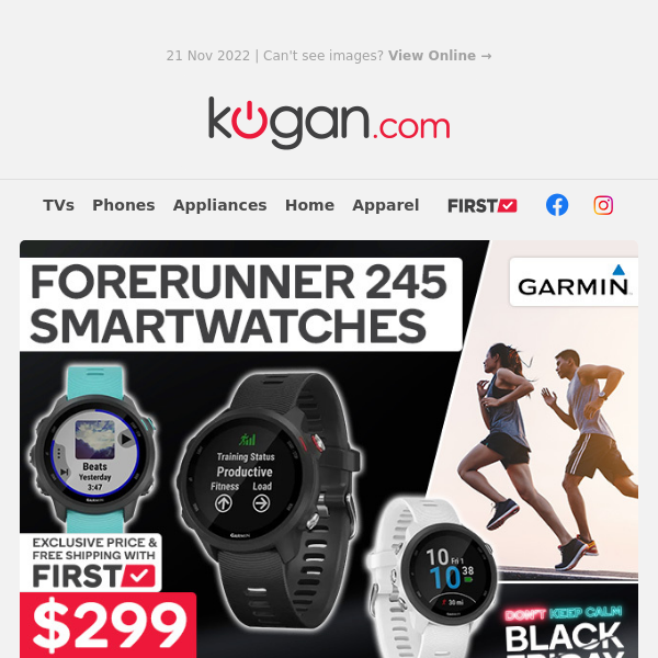 Garmin Forerunner 245 Smart Watch - Only $299 this Black Friday!*