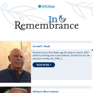 Recent Obituaries for Monday, June 12, 2023